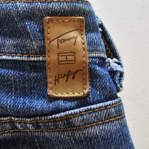 Tommy Hilfiger Vintage Y2K Blue Straight Cropped Jeans Classic Style - Picture 5 of 14